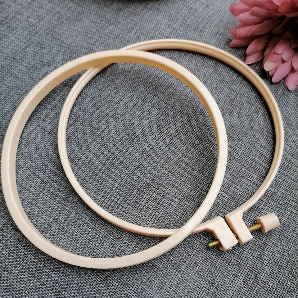 绣绷塑料绣花工具十字绣苏绣湘绣鲁绣圆形12仿竹绣绷20cm16厘米 外径