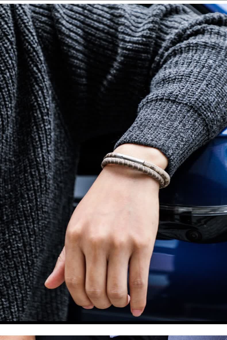 蛇皮手链男潮朋克多层学生韩版男士个性时尚手环潮流便宜手串男生单身