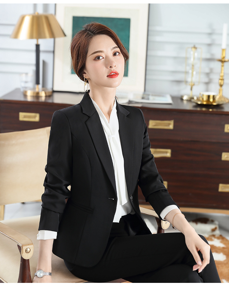 小个子正装面试通勤优雅职业装女秋冬款工作服时尚气质长袖收腰型经理