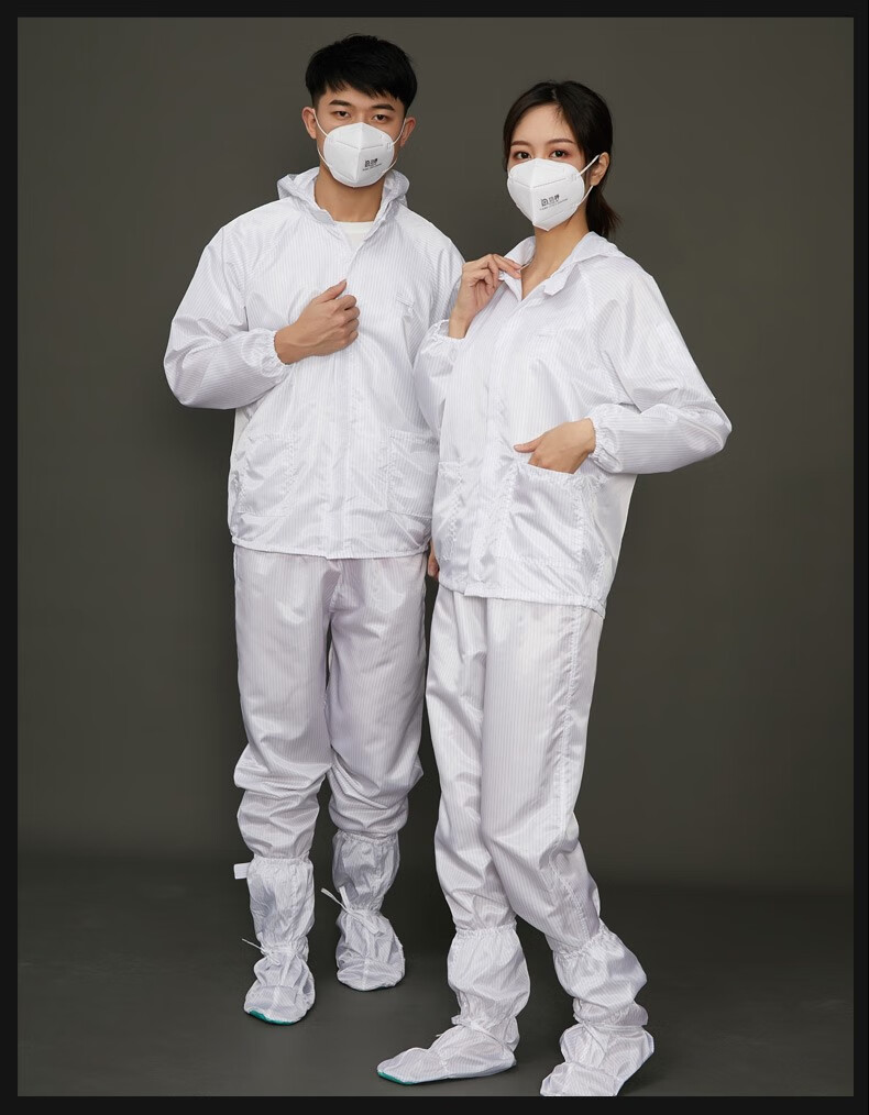 连帽防尘服分体洁净服无尘工业粉尘食品车间连体工作 蓝色(分体连帽)