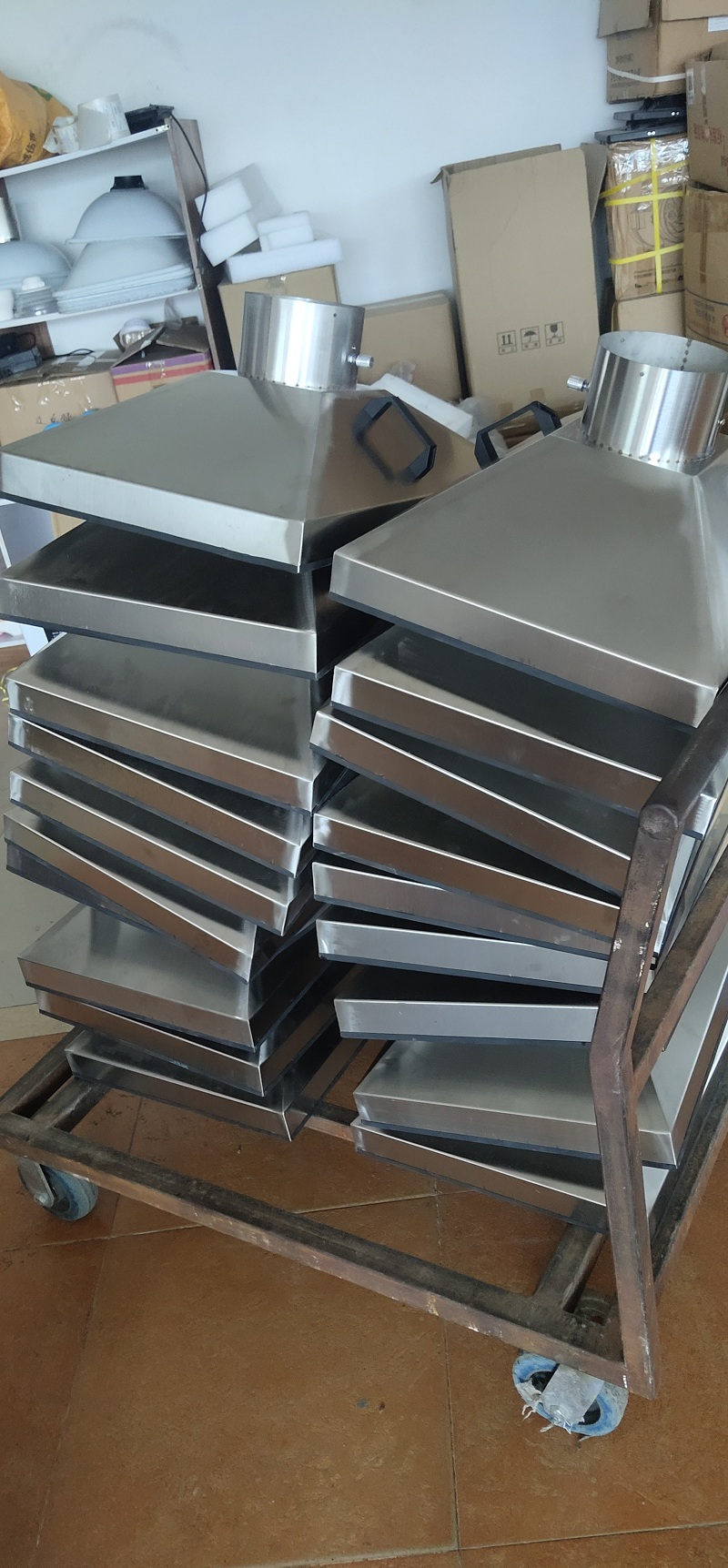 不锈钢吸烟罩工业焊接流水线焊锡排烟废气设备通风除尘集气罩子 4寸