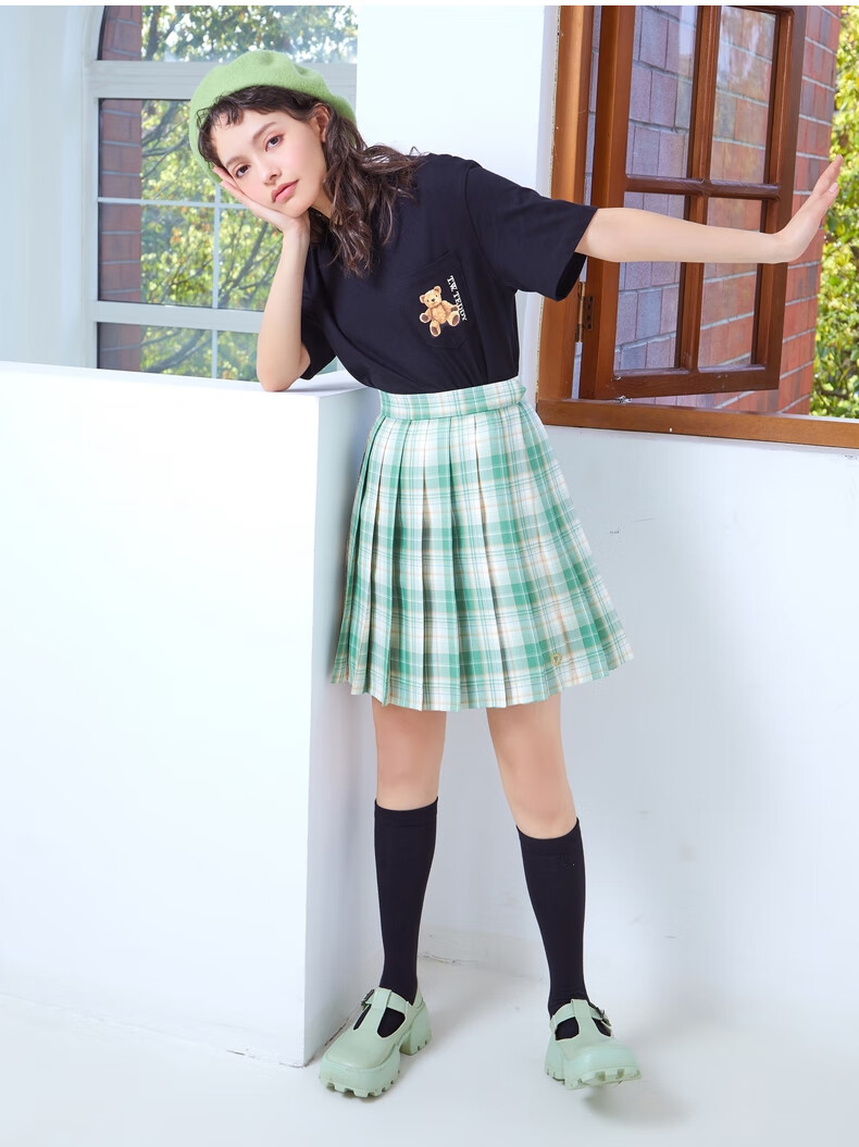 teenieweenie小熊jk制服白色短袖短款上衣宽松韩版t恤女21夏新款ttra