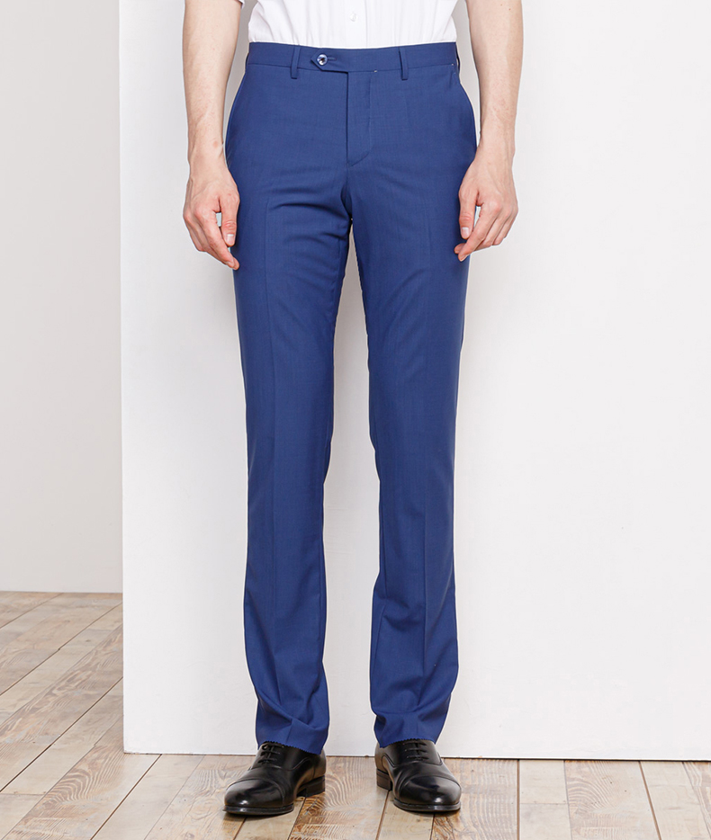 canudilo卡奴迪路中中年商务休闲西裤男士蓝色西装裤子男直筒长裤子