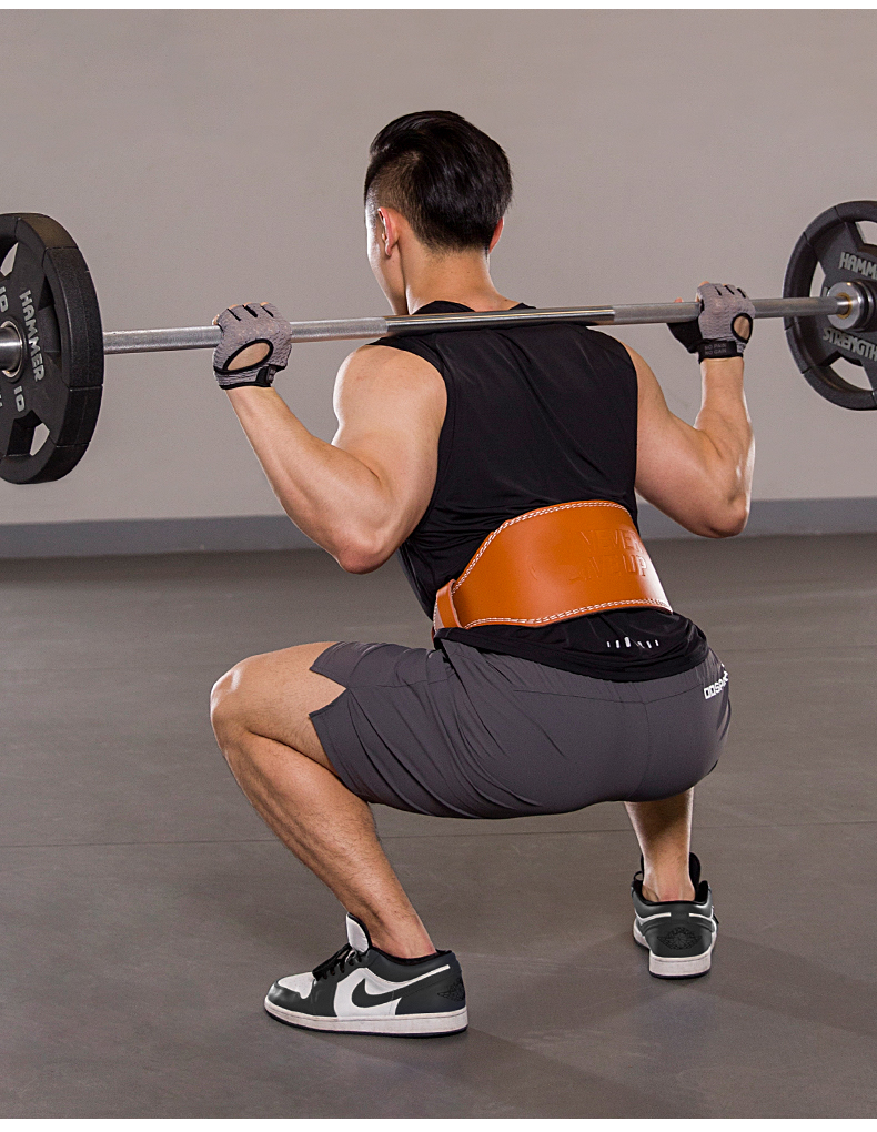 健身腰带男深蹲硬拉运动护腰皮带训练装备牛皮举重锻炼力量举10cm基础