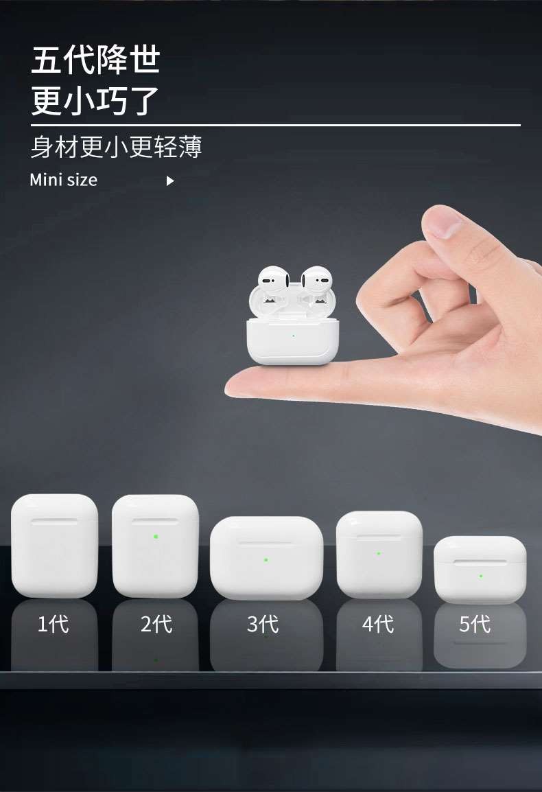 莫伦 华为蓝牙耳机真无线华为p40/30/20/mate40 黑色-蓝牙5.