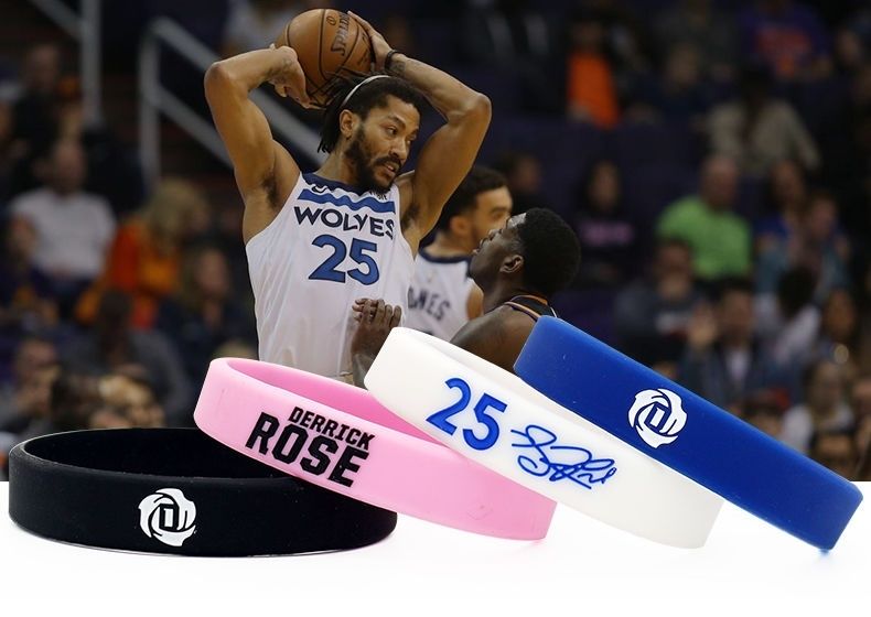 oimg森林狼罗斯25号篮球nba手环夜光球星男女学生运动硅胶腕带饰品