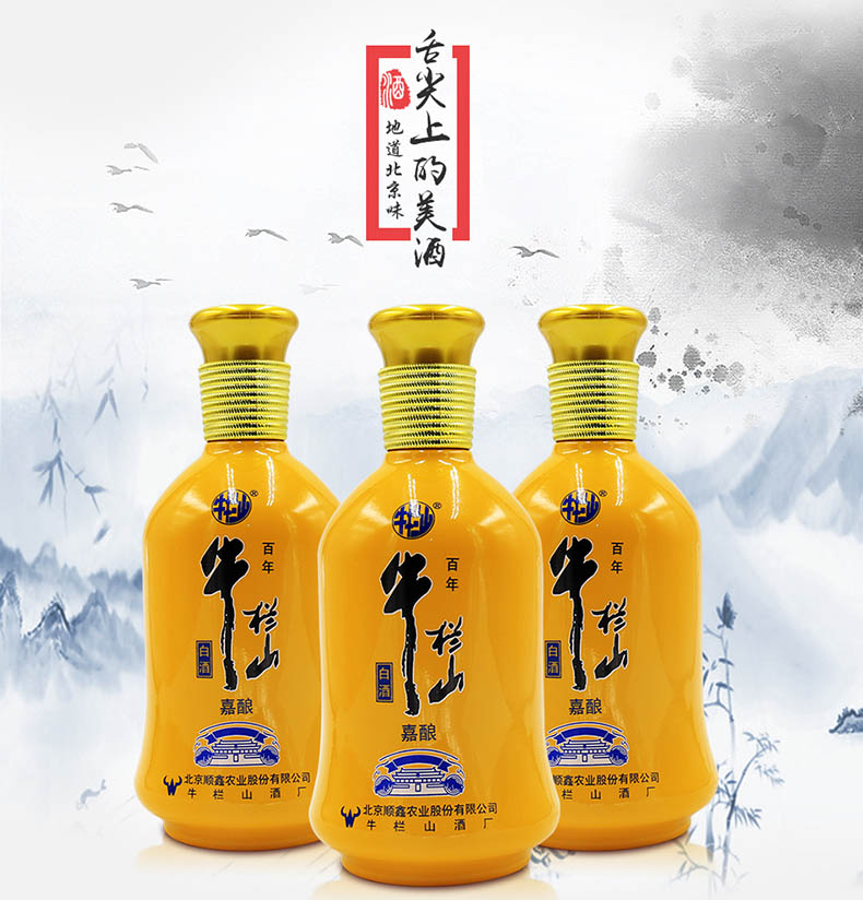 百年牛栏山 北京二锅头 牛栏山二锅头 500ml浓香型白酒 45度 嘉酿 两