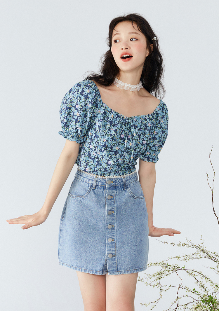 品牌: 乐町 商品名称:【新品】乐町牛仔裙半身裙2021春款新品女装甜美