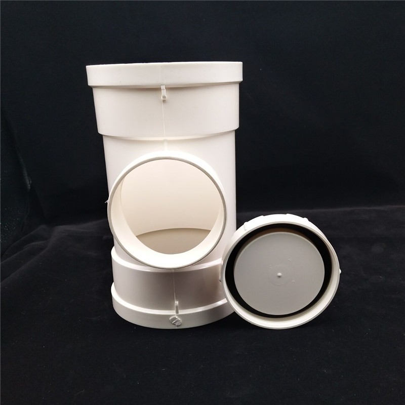 pvc排水管立检口排水管立管检查口代口三通pvc排水下水管配件75国标