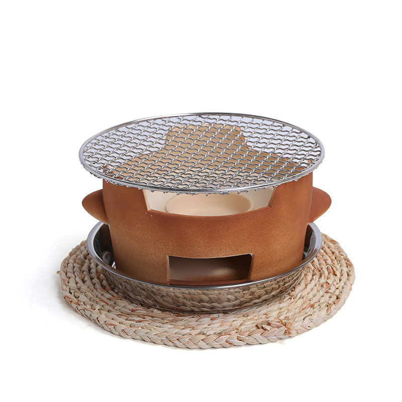 煮茶火锅家用商用碳炉烧碳小火炉 21小炭炉 炉架 隔热盘 烧烤网【图片