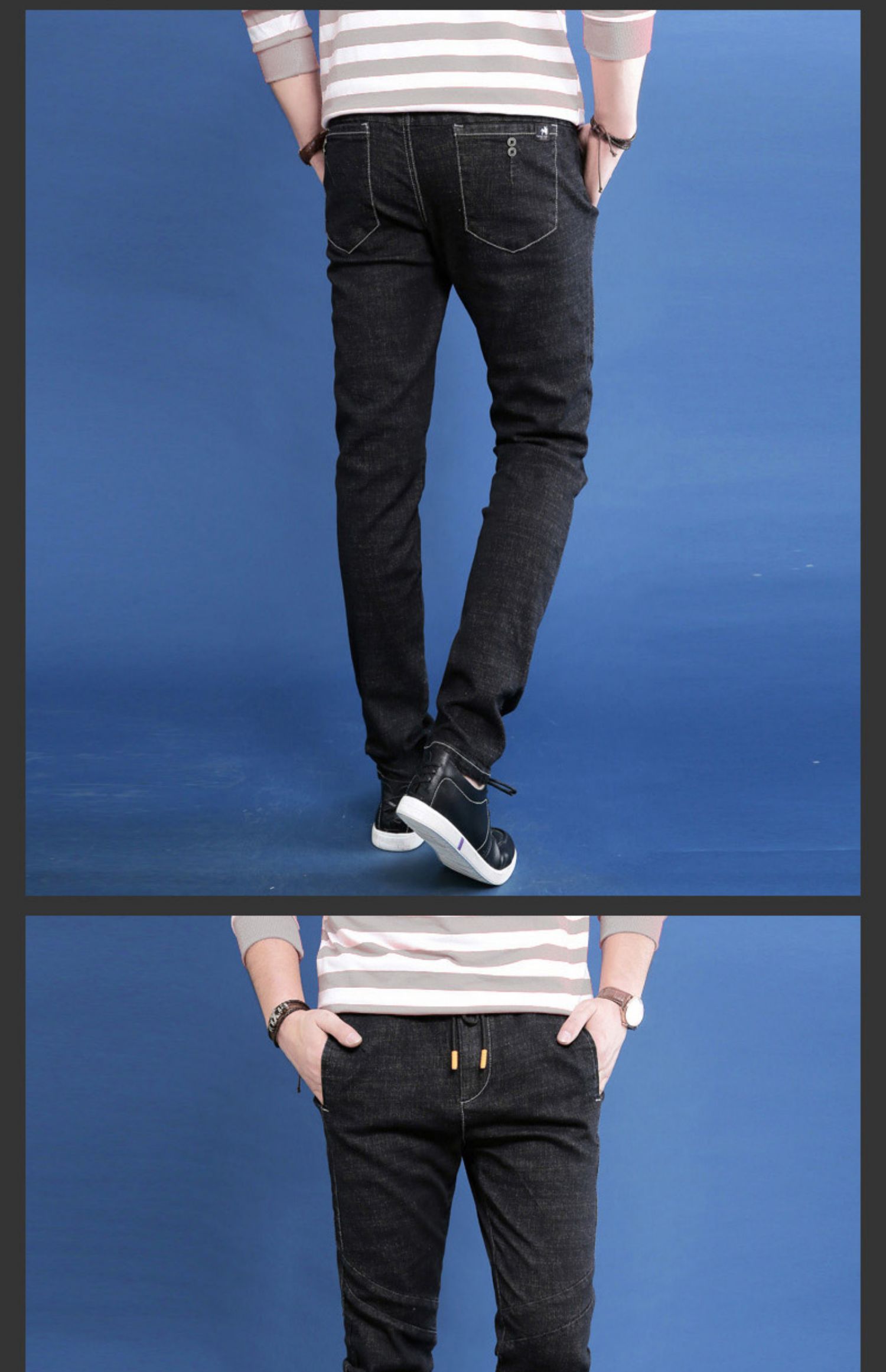 春夏季新款男士牛仔裤男修身小脚长裤子休闲弹力薄款直筒潮流 693款