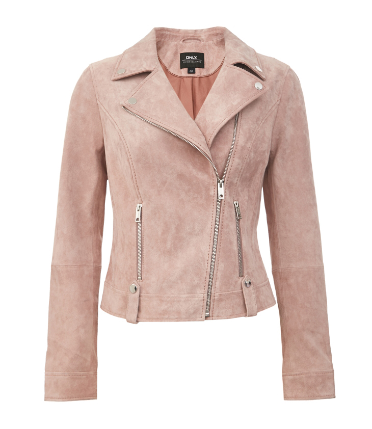 only冬季新款洋气拉链翻领绒面修身短款皮衣外套女120310014c04鳄梨树