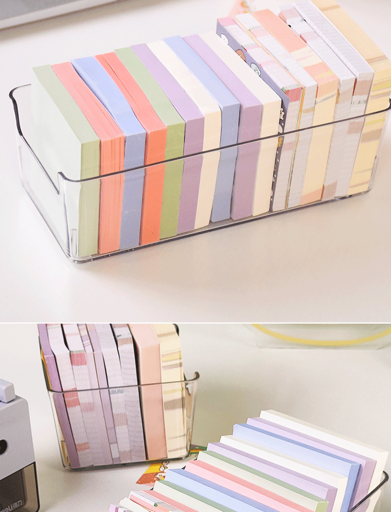 便利贴收纳盒亚克力办公用品文具女子便签纸可爱动物易撕创意留言条