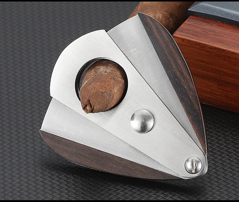 galiner雪茄剪扇形不锈钢雪茄刀刀身雪茄烟剪便携随身剪烟器雪茄剪刀