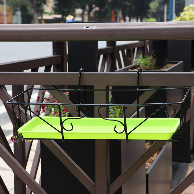 【京选】挂式阳台种花长方形铁架栏杆挂架阳台花盆花架铁花架铁艺花架