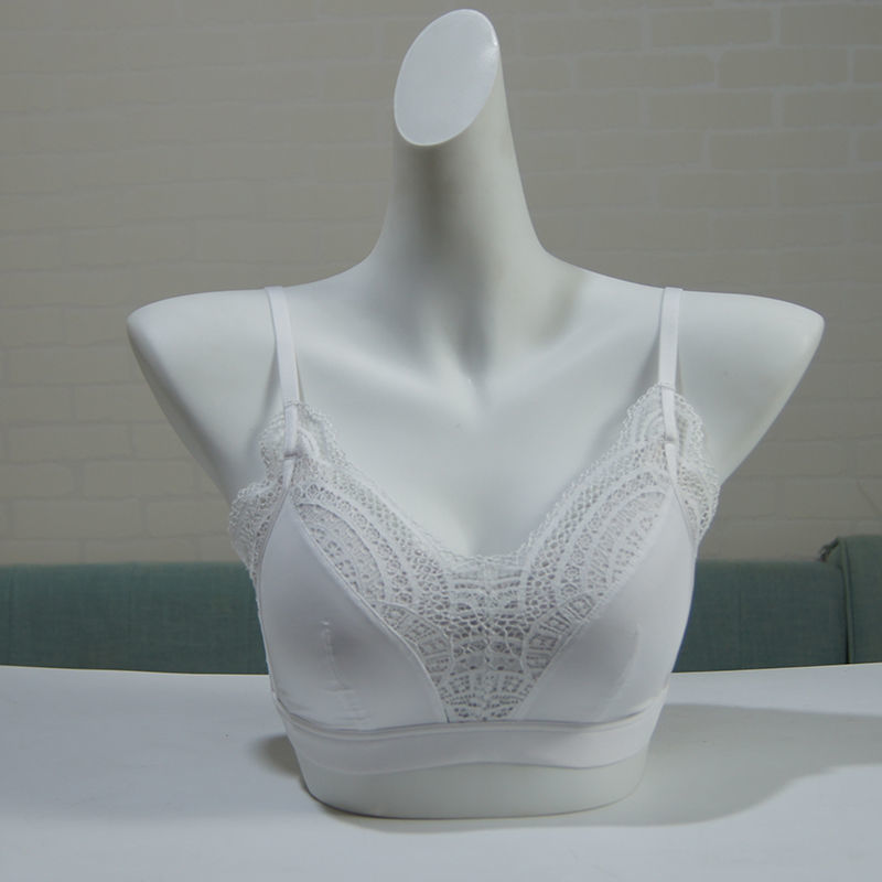 初吻石墨烯内养内衣细肩带蕾丝款专柜无钢圈养护女士文胸8818 黑色 m