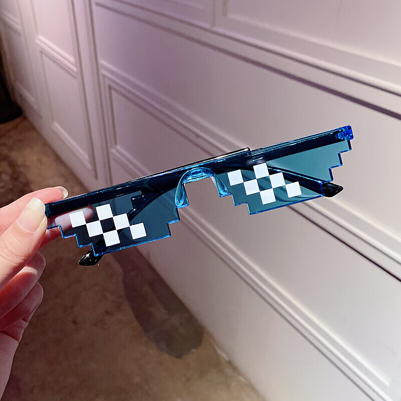 定制儿童搞怪马赛克眼镜网红像素拍照表演墨镜男童女童遮阳宝宝太阳镜