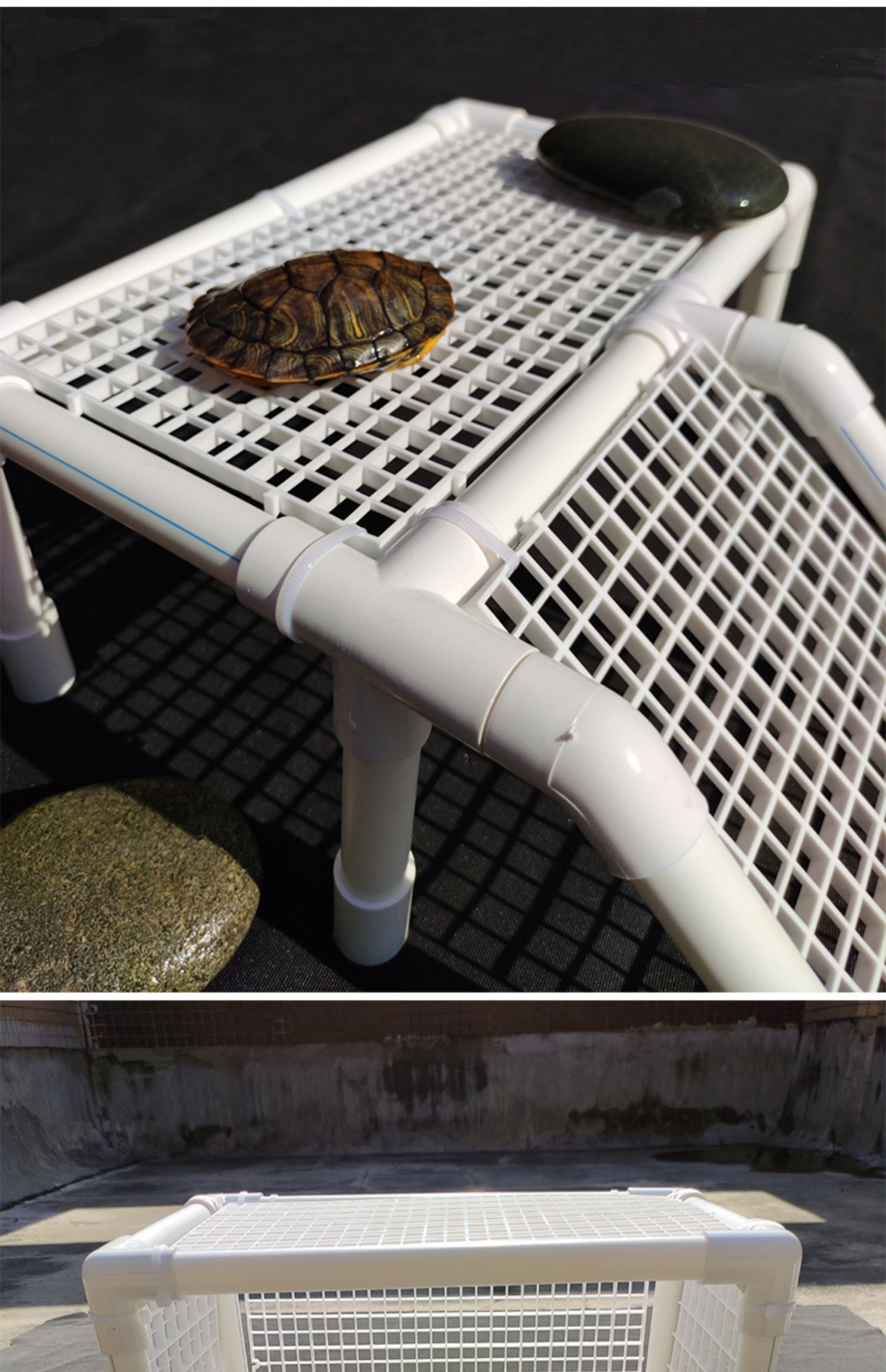 可定制乌龟晒台爬台龟缸浮岛鱼缸大型高水位晒背爬坡躲避浮台 【30*20