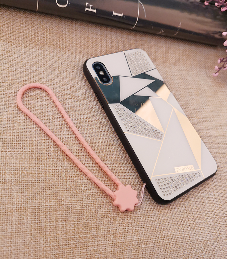 不勒手腕手机壳男女通用挂链时尚简约吊绳防丢短款浅蓝齿轮硅胶挂绳