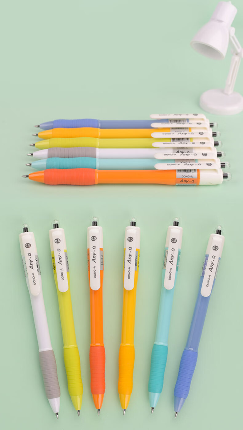 韩国东亚donga水果色anyq按动中性笔单支装05mm黑色签字笔糖果色笔杆