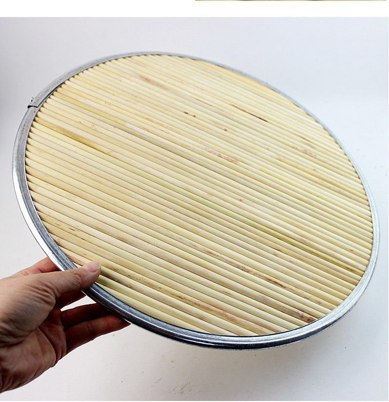 天然家用饺子盖帘饺子帘高粱杆盖帘金属包边盖帘手工高粱杆盖垫饺45cm