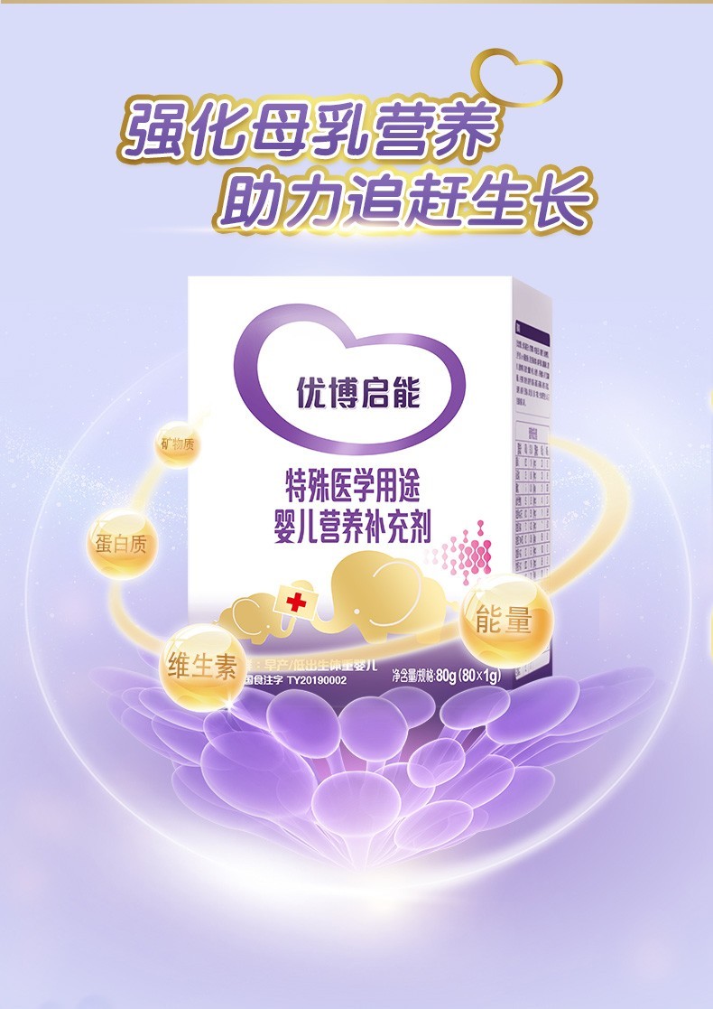 21年产3盒圣元优博启能母乳营养补充剂强化剂801g特殊配方营养易吸收