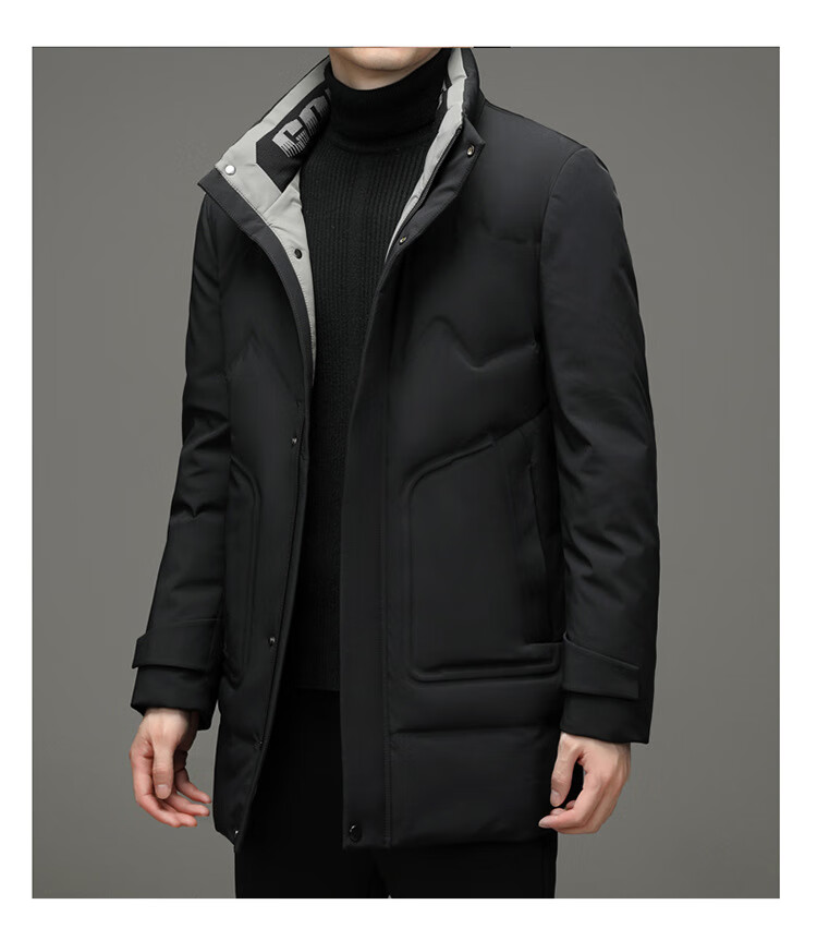 保罗polo羽绒服男士中长款2022新款白鸭绒可脱卸帽高端潮牌男外套美国