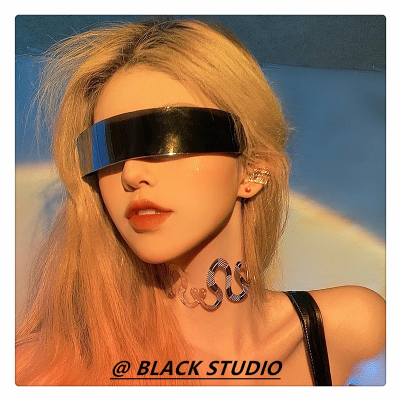 高科技眼镜高科技眼镜赛博朋克感酒吧蹦迪装备的炫酷led科幻发光护目