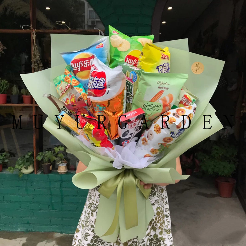 5折零食花束 网红零食 花束成品同城配送 养乐多 棒棒糖创意 生日