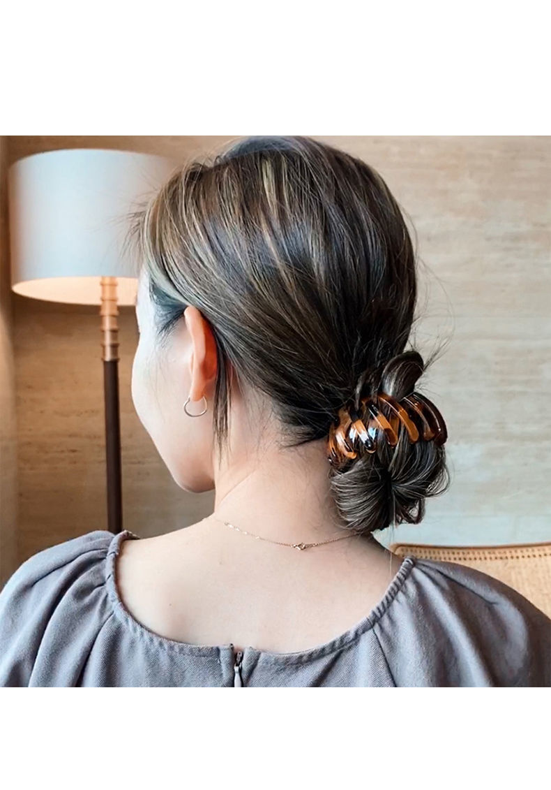 韩国简约抓夹头饰品后脑勺花苞丸子头盘发马尾夹可伸缩发夹女鸟巢鸟巢
