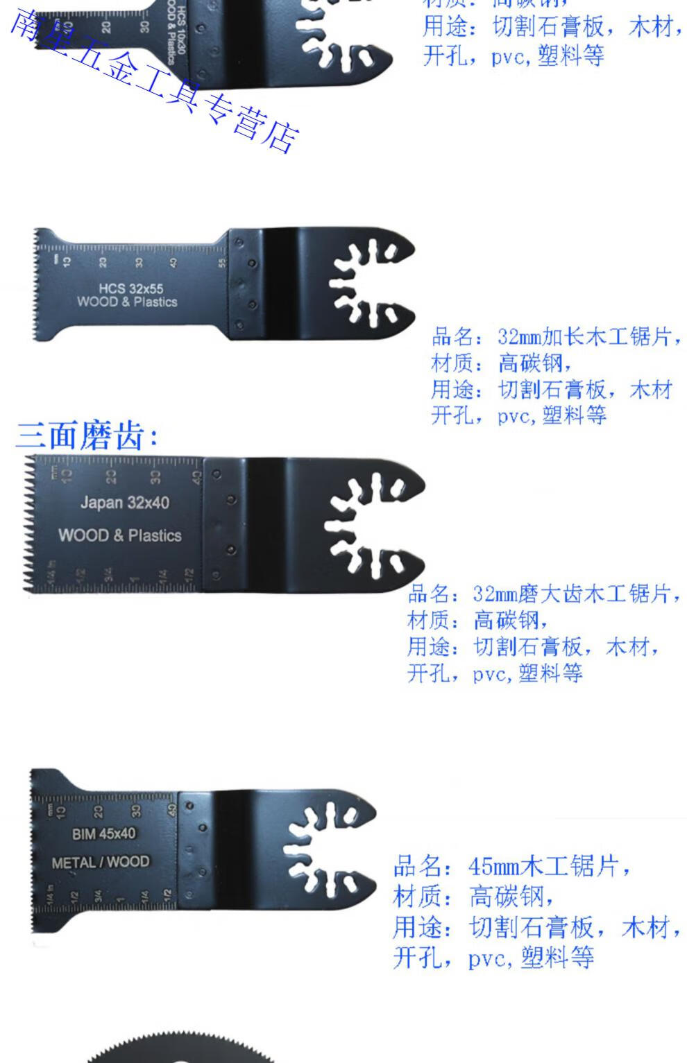 开口型快卸万用宝锯片多用途修边机木工金属厨卫锯片家用打磨切割耐用