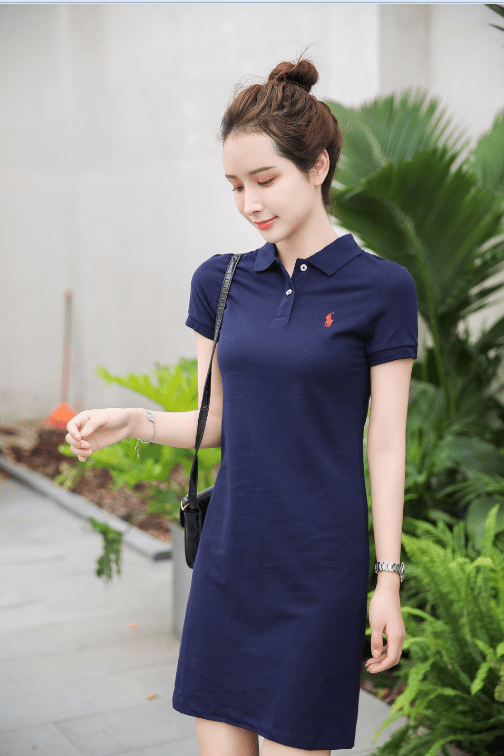 逋曼轻奢运动休闲polo连衣裙女式polo连衣裙收腰显瘦保罗运动休闲裙a