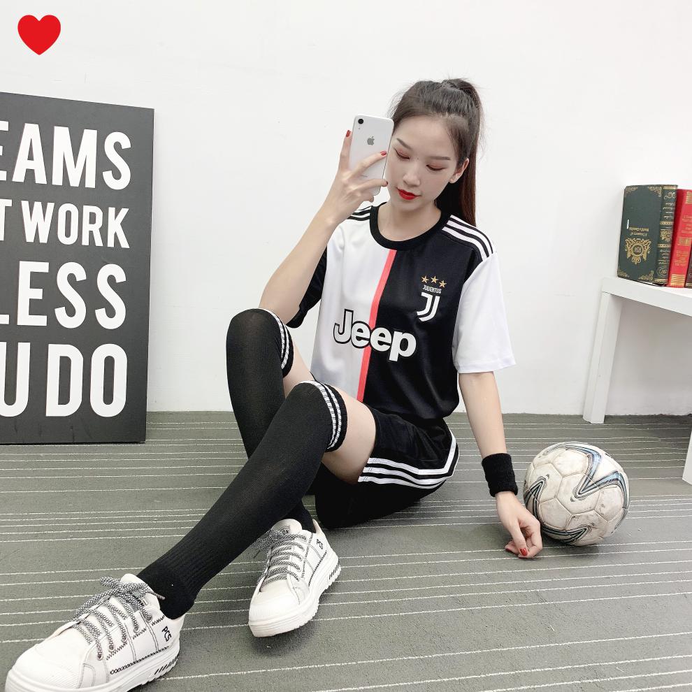 运动特工足球服女套装学生运动足球训练服女生考试比赛队服c罗梅西