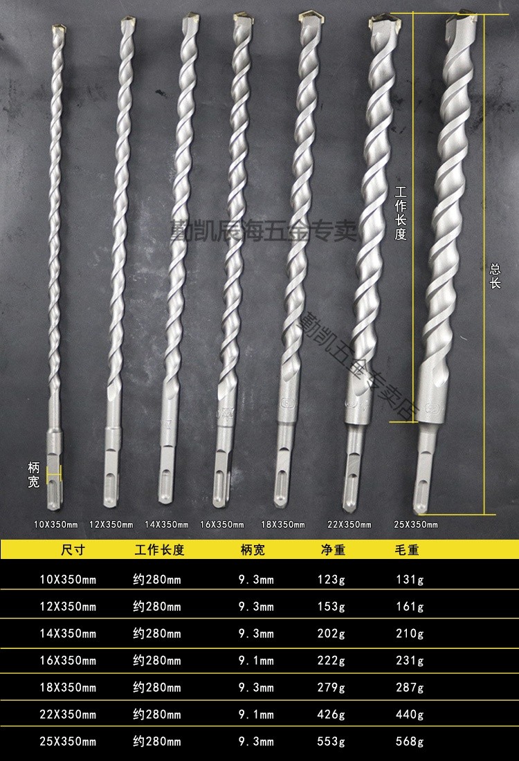 冲击钻钻头大小图片