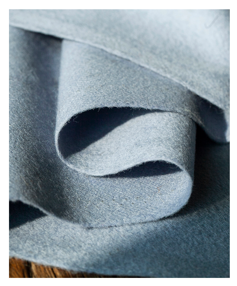 煊缎 灰蓝色布料 春秋冬羊毛连衣裙纯色面料简约百搭裤子服装布艺