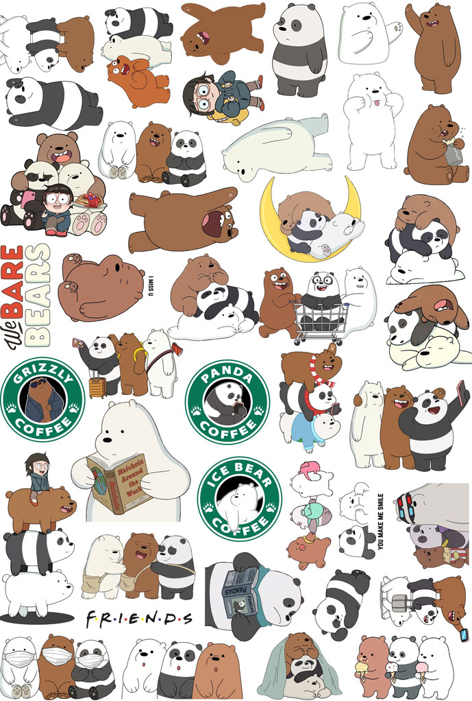 左一仁 抖音同款创意礼品【合集】手账贴纸治愈系动漫咱们裸熊白熊