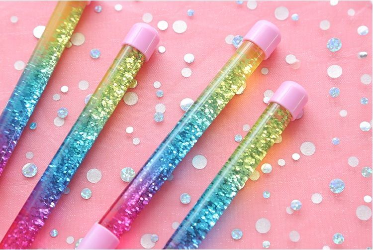 k柯米创意抖音同款网红仙女笔流沙棒少女心魔法炫彩笔小清新学生签字