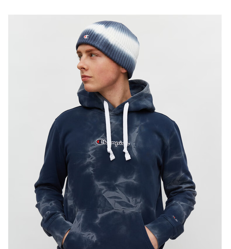 champion冠军卫衣2021春夏新款刺绣小logo扎染卫衣连帽跳跃无性别 深