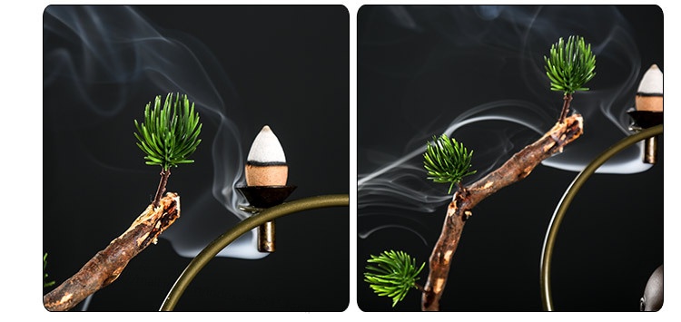 倒香流炉回流香炉倒流香香炉风化木禅意小和尚摆件创意陶瓷香插家用