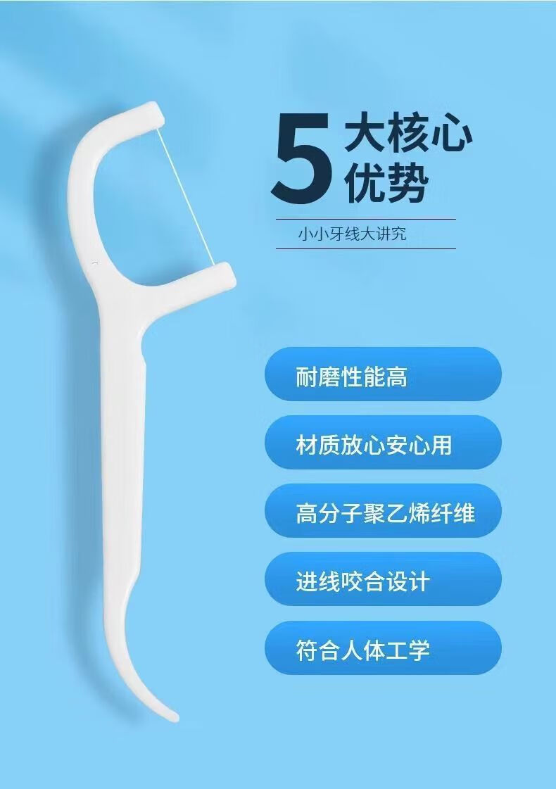 经典牙线棒 家庭装家用牙签一次牙线一次性四盒200支性牙线 四盒200支详情图片5