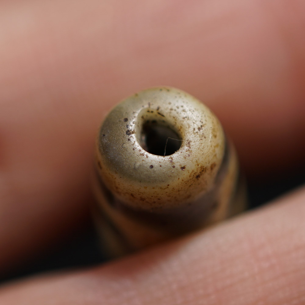 异地彩虹老料器坛城两眼天珠藏式老料器天珠