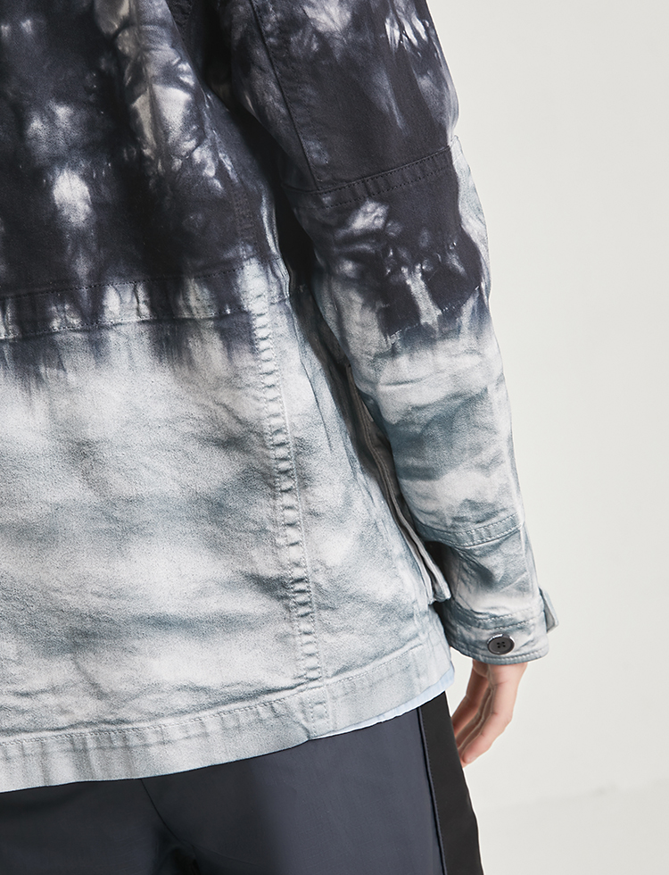 jackjones杰克琼斯秋男士个性街头水洗渐变扎染牛仔外套220357017 e39
