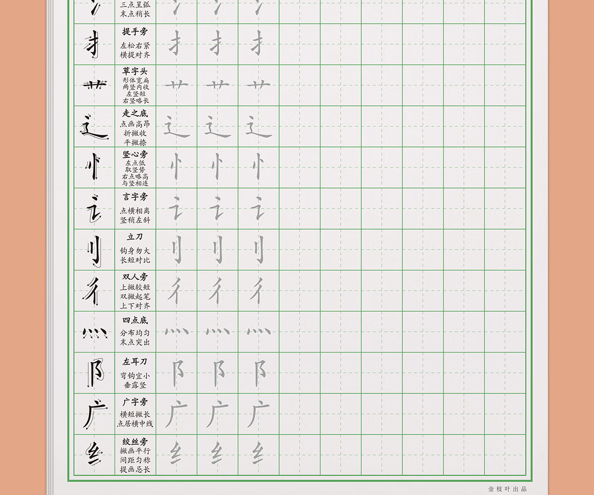 田字格硬筆書法紙練習專用筆畫筆順練字帖偏旁部首專訓楷書入門基礎