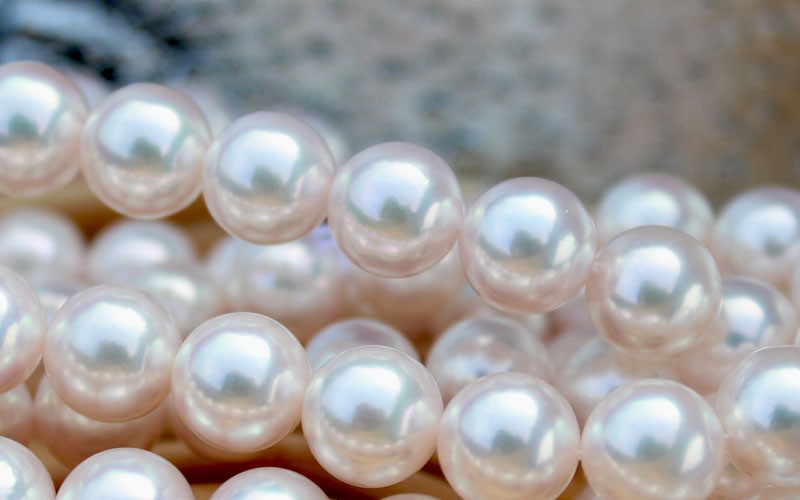 时乾 收藏级天然淡水珍珠项链 送妈妈9-10无瑕无核极光正圆可比海水珠