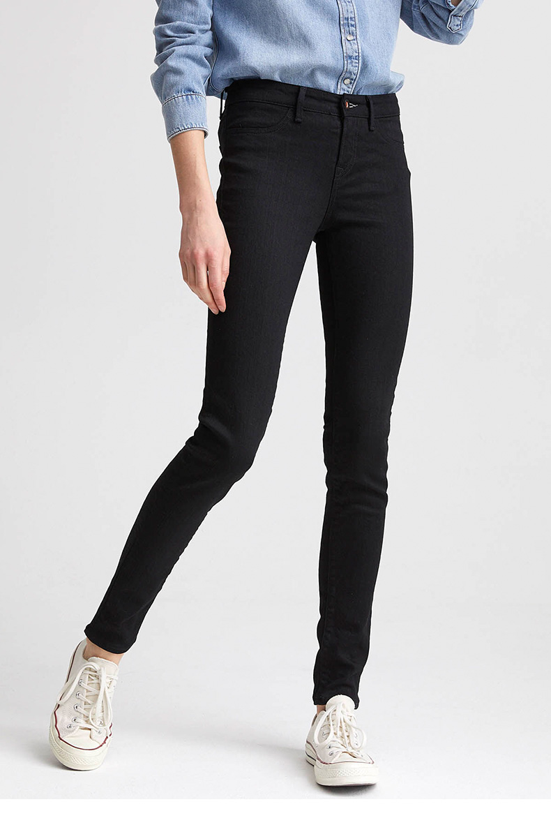 款女士潮流黑色不易褪色中腰显瘦紧身九分剪刀裤子spr-ay b30牛仔裤