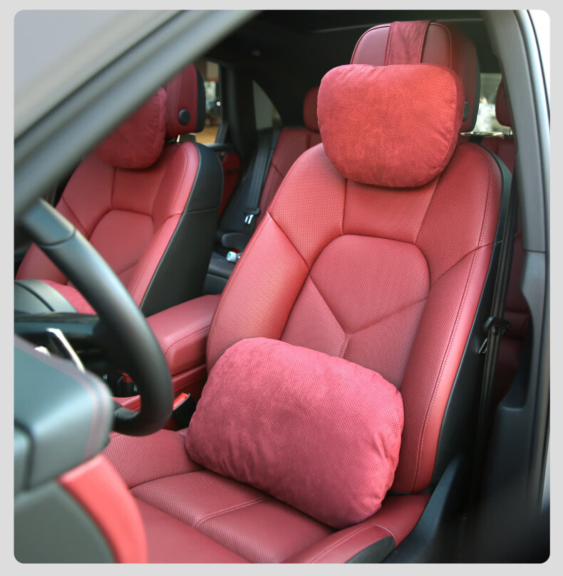 BIMLL Maybach Car Headrest Neck Pillow Suede Car Sports Seat Vertical Strap Integrated Seat 8