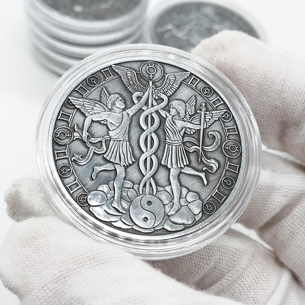 十二星座幸运硬币 天秤水瓶射手转运灵 塔罗占卜星座银币送女友 金牛