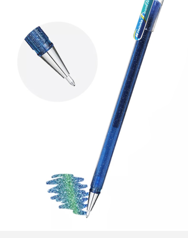 派通(pentel) 闪光啫喱笔彩色高光笔双色中性笔k110珠光绘画水笔1.