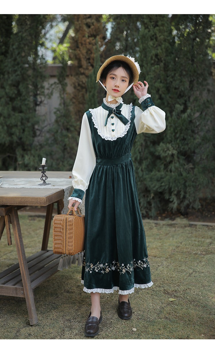 花婵雨民国风女装复古小洋装大小姐连衣裙古着茶歇在逃公主裙洛丽塔