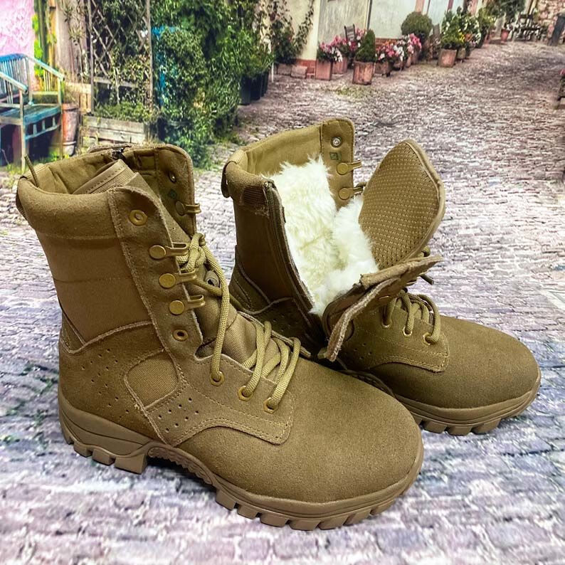 新式21式棕色作战靴头层牛皮户外战术沙漠防水防穿刺作训靴火箭靴